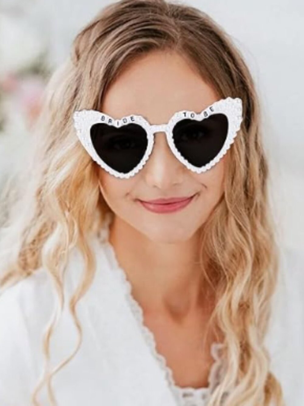 Bride to Be White Rhinestone Sunglasses Bachelorette Bridal Shower
